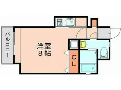 エステートモアイーストパーク(1K/2階)の間取り写真