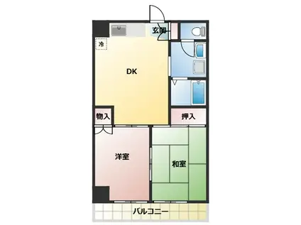 浅野コーポ(2DK/2階)の間取り写真