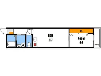 クレスト山本I(1LDK/3階)の間取り写真