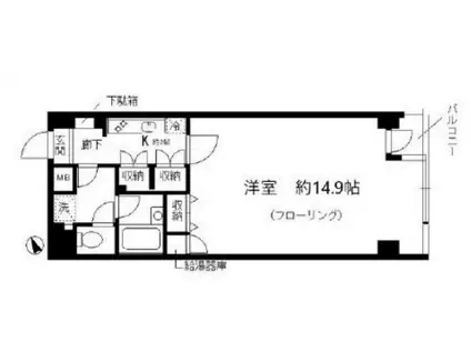 シャルム内神田(1K/6階)の間取り写真