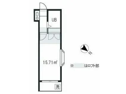 レオパレス浜川崎(1K/1階)の間取り写真