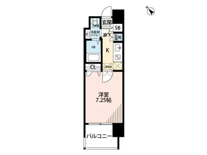 サヴォイザパームストリート(1K/5階)の間取り写真