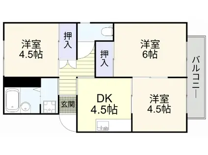 セントラルルーツ(3DK/1階)の間取り写真