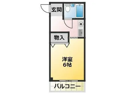 泉田ビル(1K/2階)の間取り写真