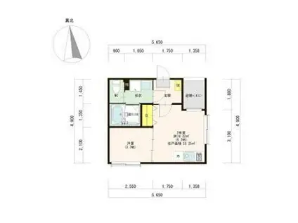 ハーモニーテラス荒子町III(1DK/2階)の間取り写真