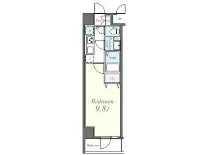 ファミーユ(1K/5階)の間取り写真
