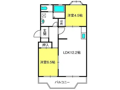 サンライフマンション(2LDK/3階)の間取り写真