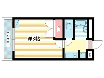 アエル宝来(1K/1階)の間取り写真