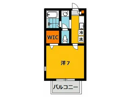 パラシオ(1K/1階)の間取り写真