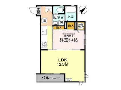 ピラタスXI(1LDK/2階)の間取り写真