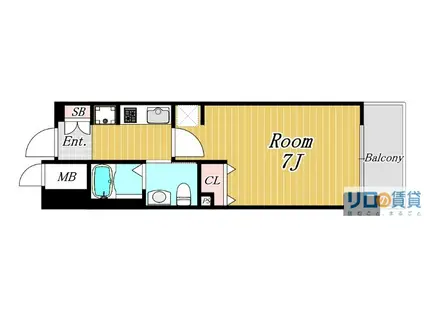 エステムコート新大阪Xザ・ゲート(1K/2階)の間取り写真