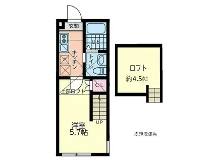 コートレジデンス橋本(1K/2階)の間取り写真