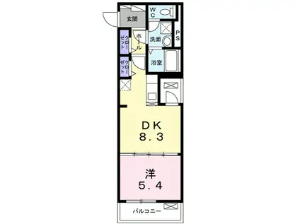 カーサ美麗(1LDK/2階)の間取り写真