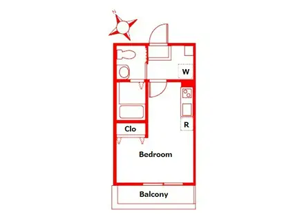 ハーミットクラブハウス横浜金沢八景(ワンルーム/1階)の間取り写真