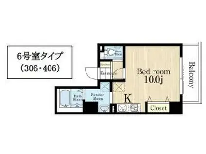 メインステージ甲子園口(ワンルーム/4階)の間取り写真