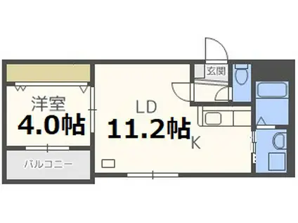 クレアーレ・ルーチェ(1LDK/1階)の間取り写真