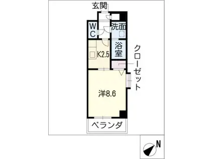 リヴェール藤が丘(1K/1階)の間取り写真