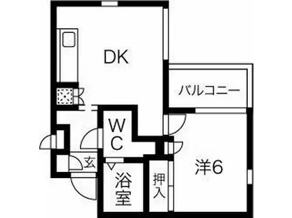 エスペランサ新守山(1DK/2階)の間取り写真