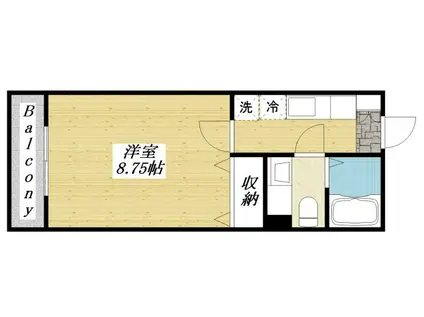 サァラ多摩平(1K/3階)の間取り写真