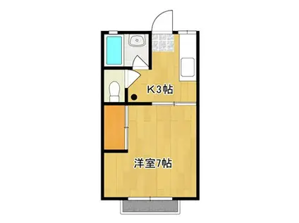 シャトー飯島(1K/2階)の間取り写真