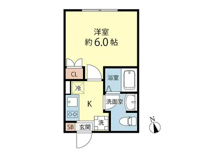 アノンテラス大森(1K/1階)の間取り写真