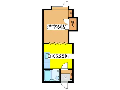 ラ・シエル芦野(1DK/2階)の間取り写真