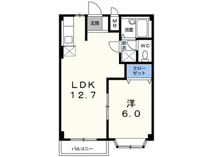エルディム・花水木(1LDK/2階)の間取り写真