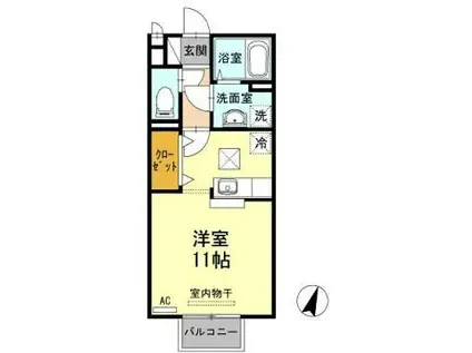 アーバンハウス(ワンルーム/1階)の間取り写真