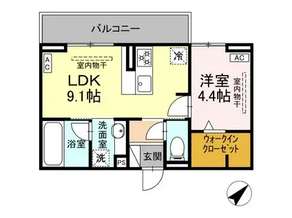 ノブレス207(1LDK/2階)の間取り写真