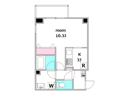 CREST RESIDENCE SHINAGAWA B棟(1K/2階)の間取り写真