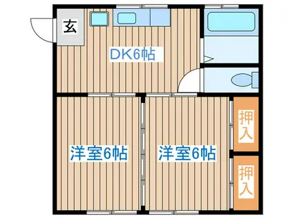 柴田コーポ(2DK/2階)の間取り写真