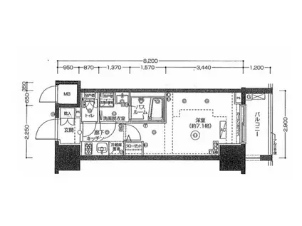 ZOOM川崎SECOND(1K/12階)の間取り写真