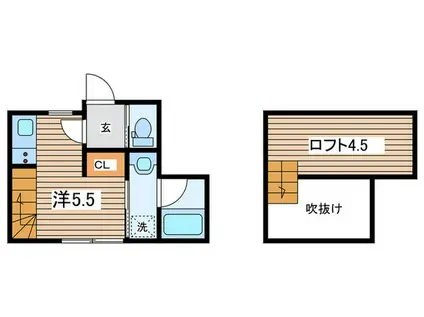 BRESTYLE NIPPA B棟(ワンルーム/3階)の間取り写真