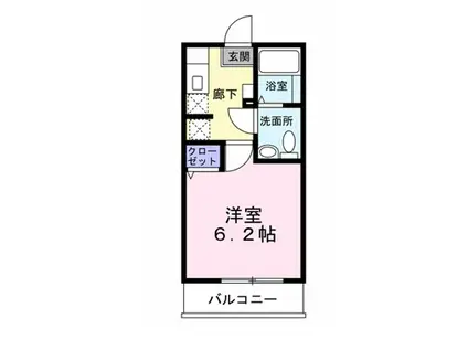 ハウズライフ厚木二番館(1K/1階)の間取り写真