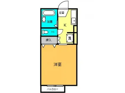 アゼリア(1K/1階)の間取り写真