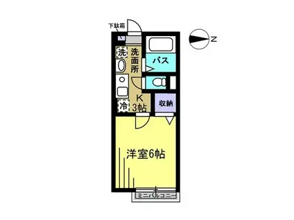 MSハウス(1K/2階)の間取り写真