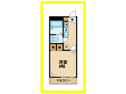 レオパレス伊屋ノ免(1K/1階)の間取り写真