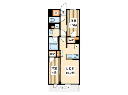 ルミナスつつじヶ丘(2LDK/5階)の間取り写真