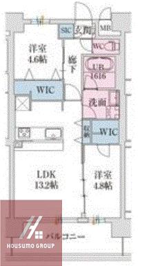 スプランディッド難波VII(2LDK/10階)の間取り写真