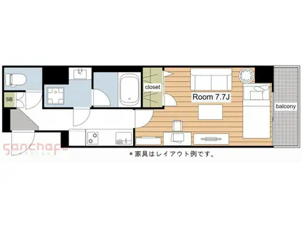 プレミアムキューブジー駒沢大学(1K/5階)の間取り写真