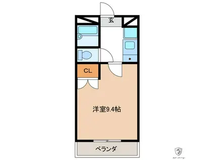 ラ・シュシュ(1K/2階)の間取り写真