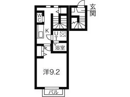 ハイマート櫻(1K/2階)の間取り写真