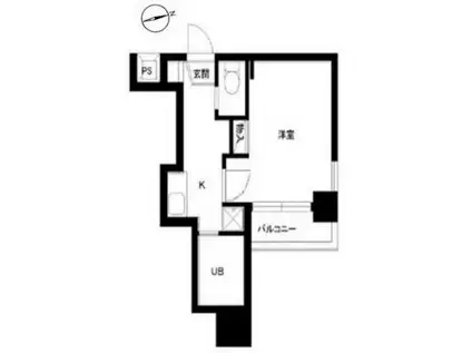 スカイコートヴァンテアン早稲田(1K/4階)の間取り写真