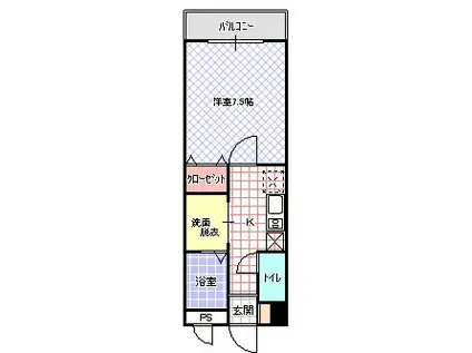 リッツハウス(1K/5階)の間取り写真