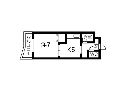 藤井ビル菊水II(1DK/4階)の間取り写真