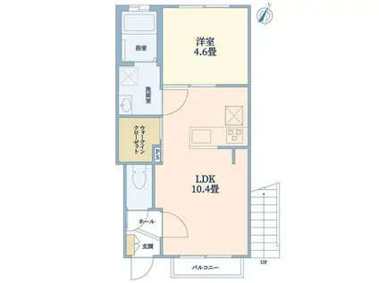 クレシェント碑文谷(1LDK/1階)の間取り写真