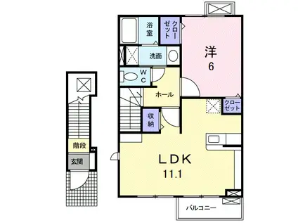 ノーヴァ・メゾン(1LDK/2階)の間取り写真