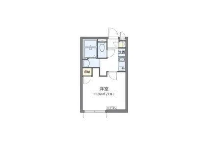 クレイノプチフルール(1K/1階)の間取り写真