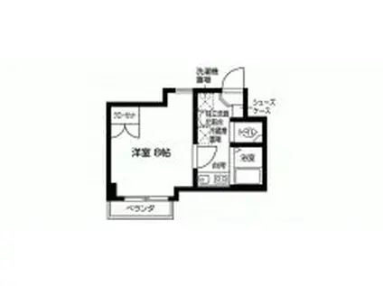 シャントール二条(1K/6階)の間取り写真