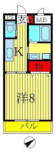 フォアサイトYUKI(1K/2階)の間取り写真